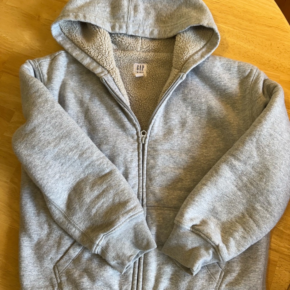 GAP Light Gray Sherpa Hoodie